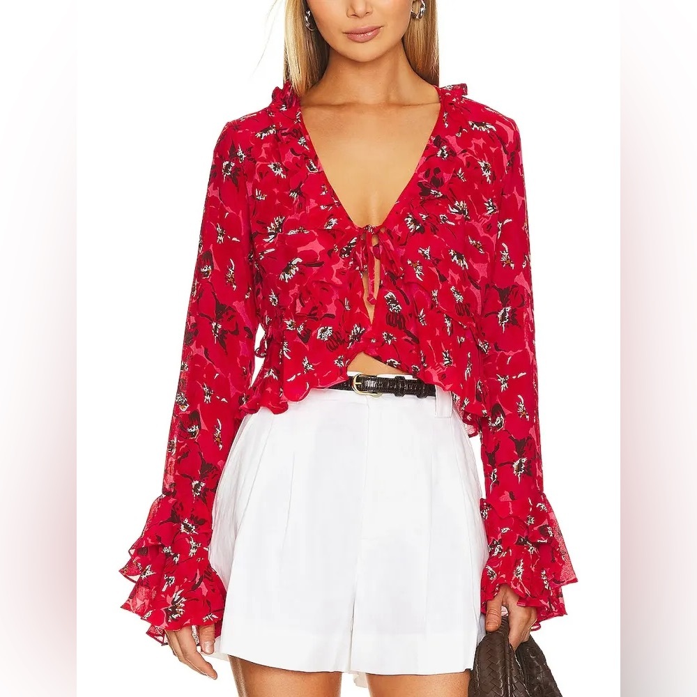 NWOT Faithfull The Brand Montenegro Top in El Limon Floral Size M/ USA 6